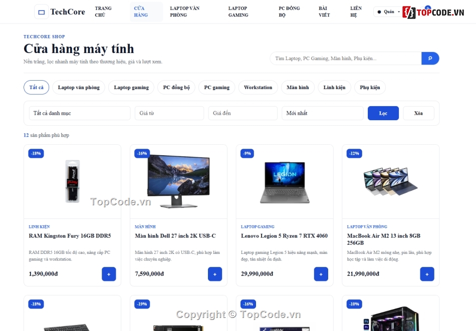 website,website bán máy tính,web bán phụ kiện
